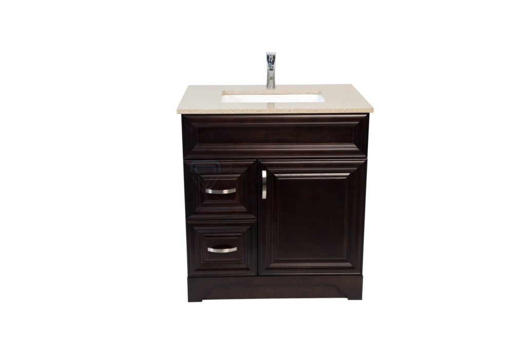 Royal Collection Queen Espresso 30inch Vanity with Left/Right Drawers