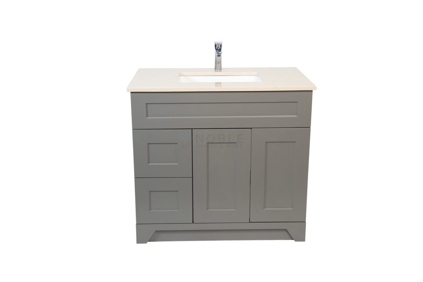 Flora Series HDF Grey 36inch Vanity with Left/Right Drawers, Sink and