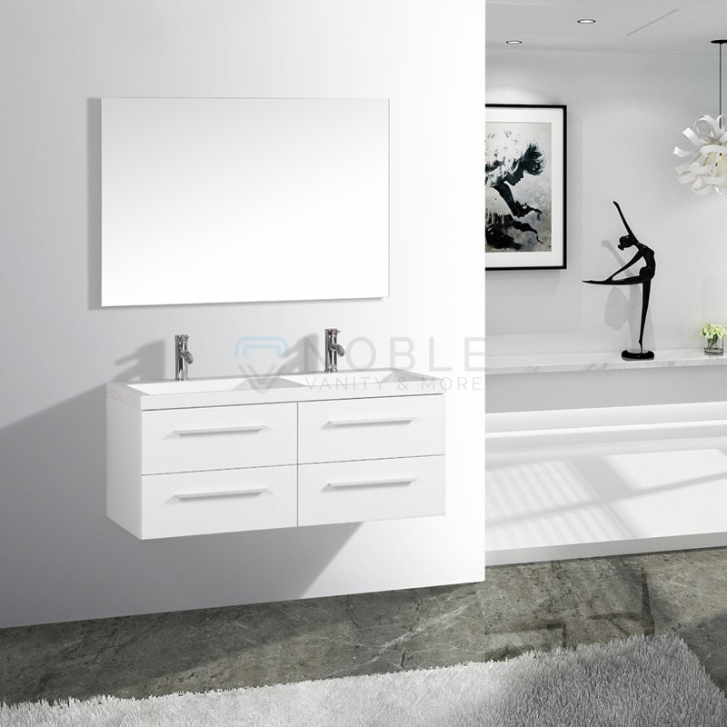 36 Inch Floating Wall Mount Oak Wood, White Floating Bathroom Vanity